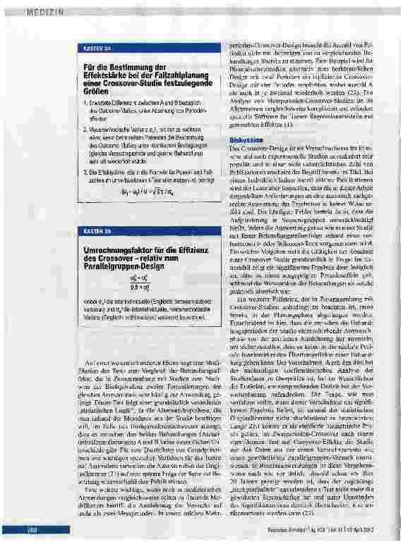 Vorschauseite 5: Vom richtigen Crossover -Umgang mit dem Design in klinischen Studien