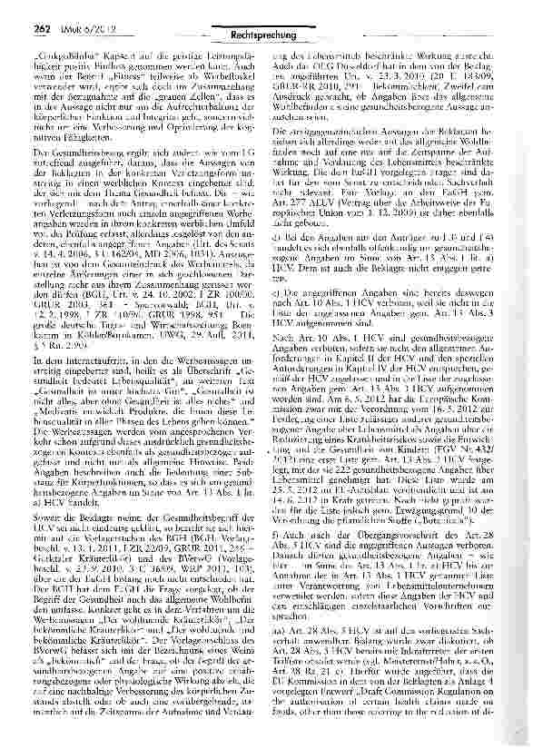 Vorschauseite 4: Unzulässigkeit der Werbung für „GinkgoBiloba Kapseln HCV