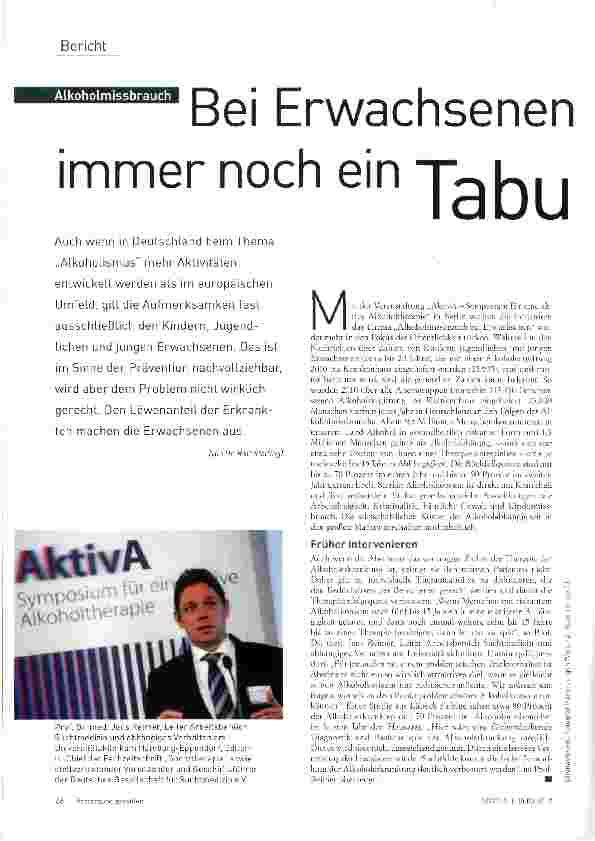 Vorschauseite 1: Bei Erwachsenen immer noch ein Tabu