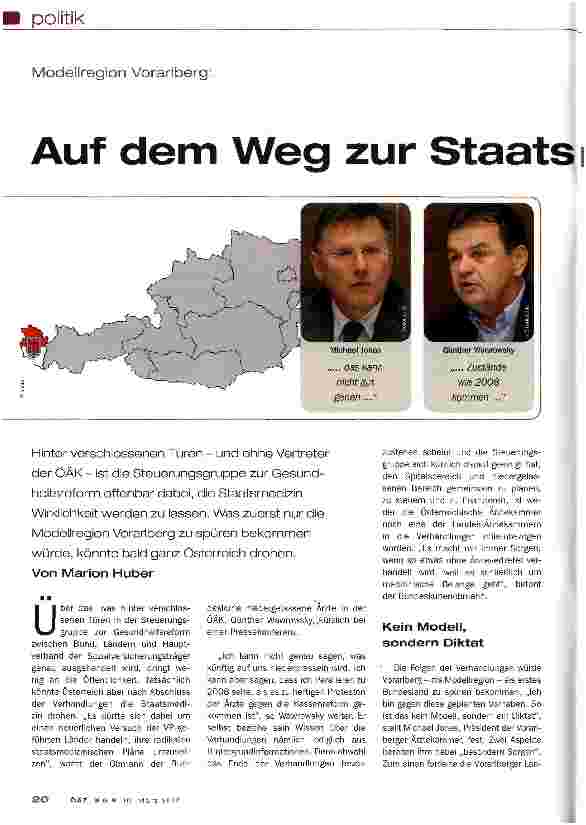 Vorschauseite 1: Auf dem Weg zur Staatsmedizin