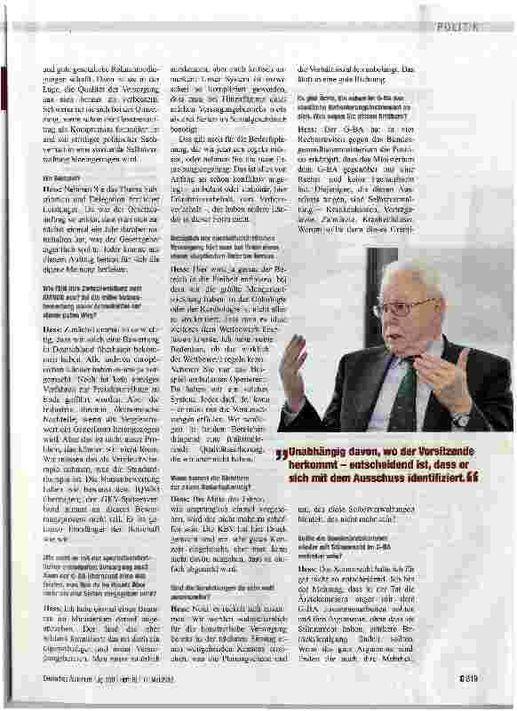 Vorschauseite 2: „Ich bleibe Optimist: Die Selbstverwaltung kann noch mehr erreichen