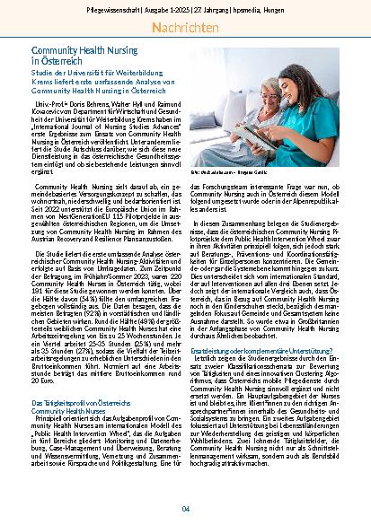 Vorschauseite 6: Pflegewissenschaft 1-2025