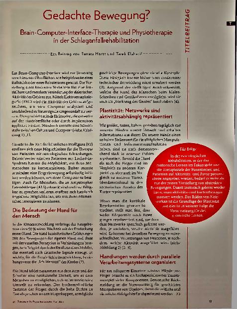 Vorschauseite 2: Gedachte Bewegung - Brain-Computer-Therapie und Physiotherapie in der Schlaganfallrehabilitation