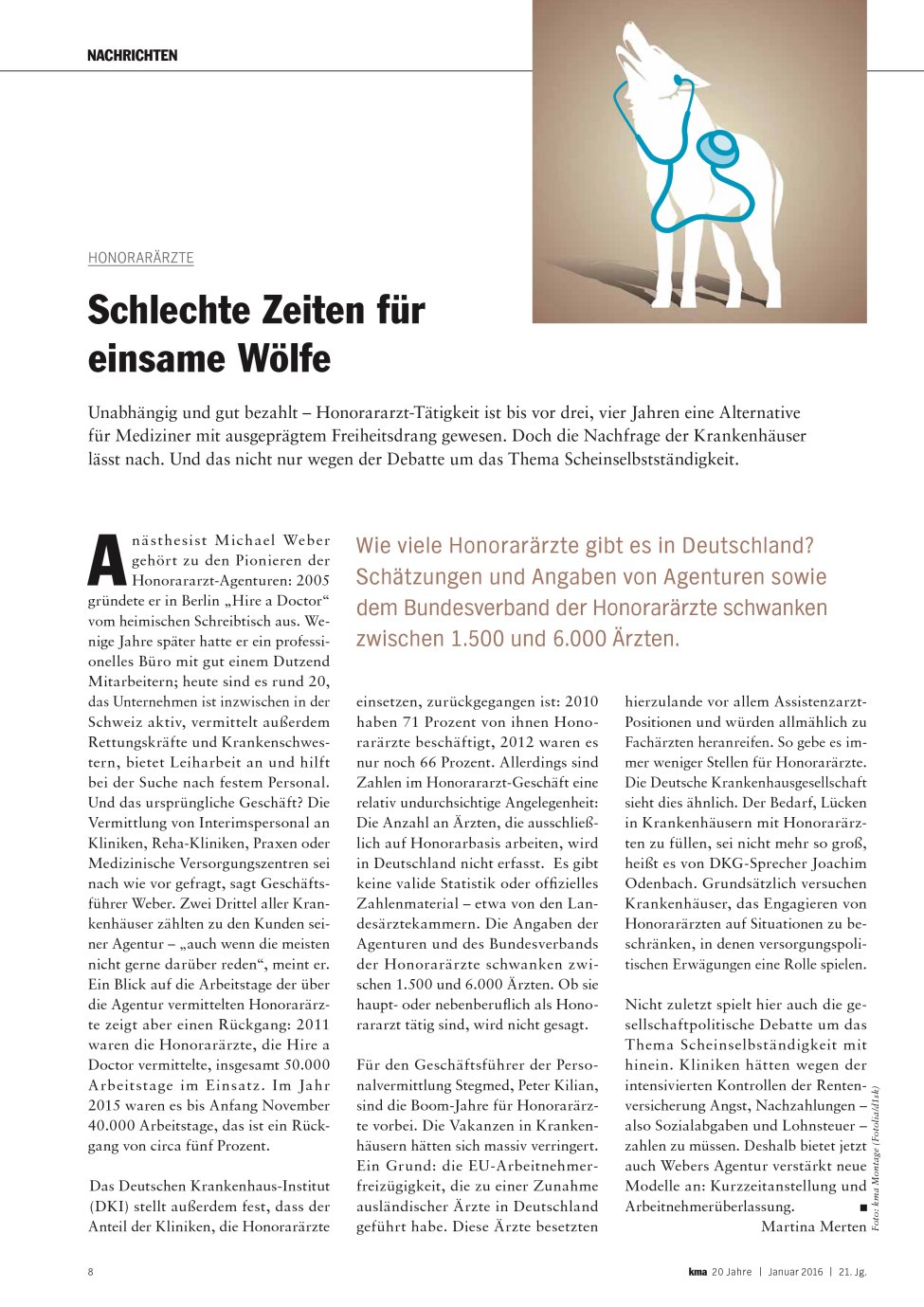 Vorschauseite 1: Schlechte Zeiten für einsame Wölfe