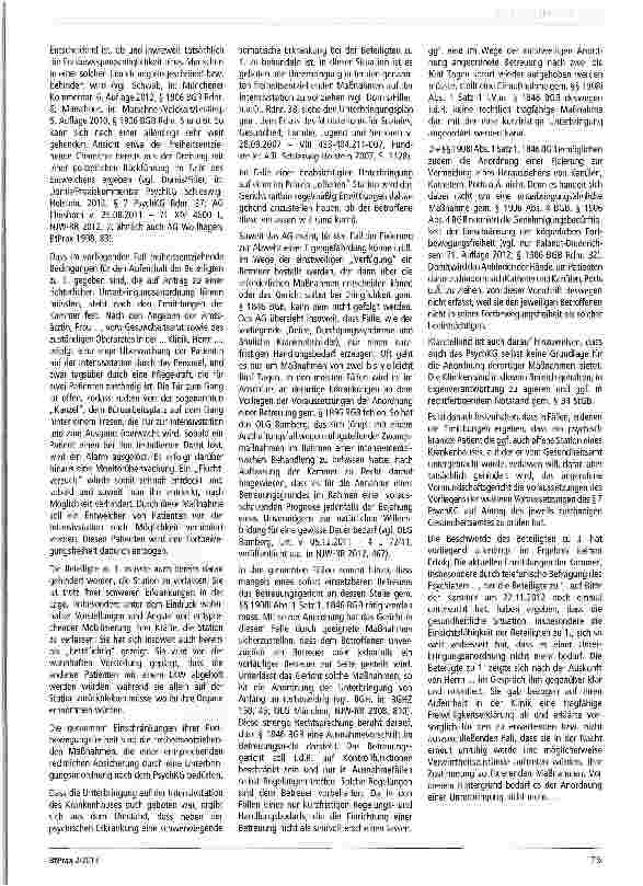 Vorschauseite 2: Nochmals zur Unter-bringung § 7 PsychKG Schleswig-Holstein