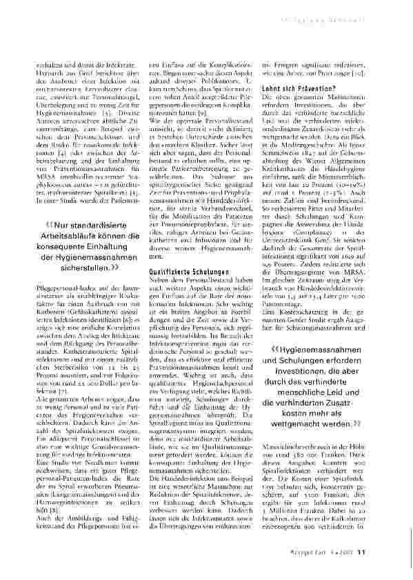 Vorschauseite 2: Kosten und Nutzen der Infektionsprävention aus pflegeökonomischer Sicht