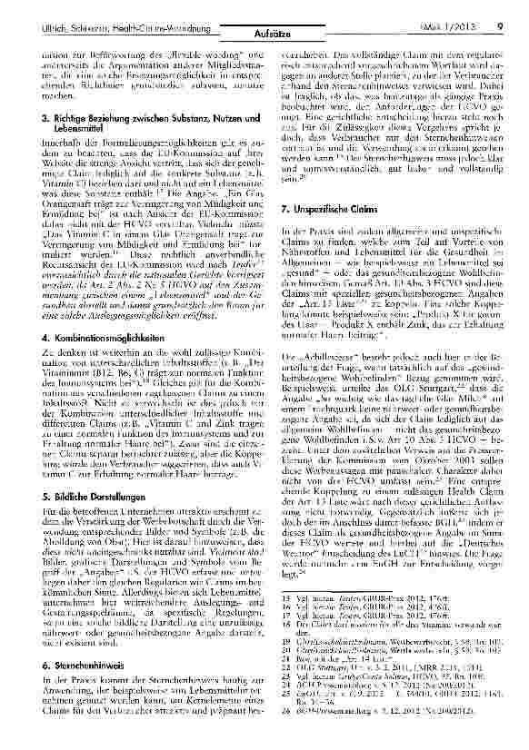 Vorschauseite 3: Health-Claims-Verordnung - Das requlatorische Umfeld für die Lebensmittelwerbung nach Inkrafttreten der Art. 13 Liste