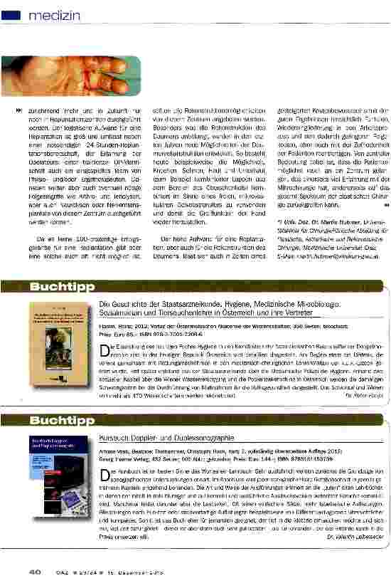 Vorschauseite 3: Trends in der Replantationschirurgie