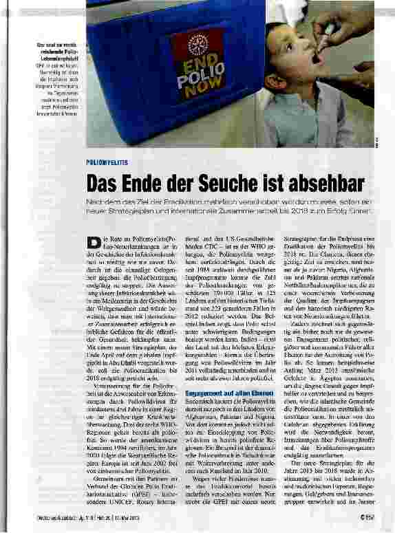 Vorschauseite 1: Das Ende der Seuche ist absehbar