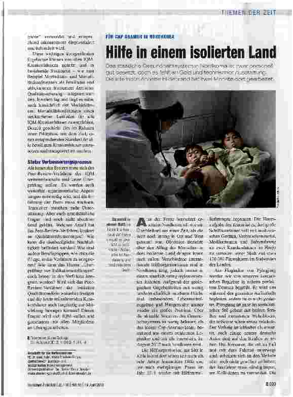 Vorschauseite 1: Hilfe in einem isolierten Land