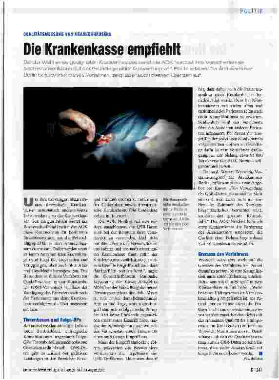 Vorschauseite 1: Die Krankenkasse empfiehlt
