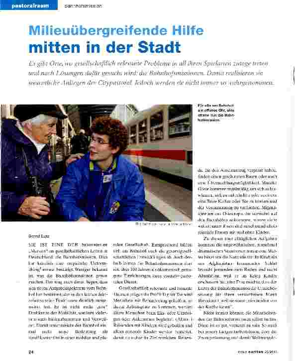 Vorschauseite 1: Milieuübergreifende Hilfe mitten in der Stadt