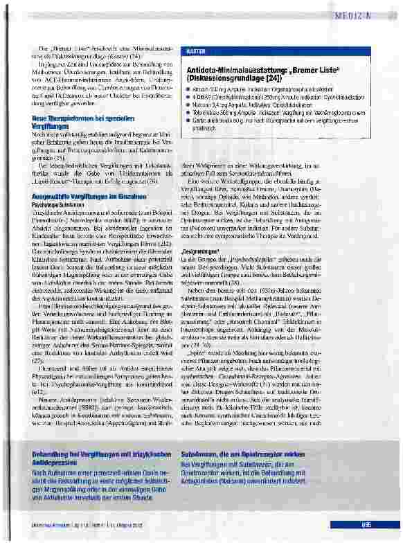 Vorschauseite 6: Ursachen, Diagnostik und Therapie häufiger Vergiftungen
