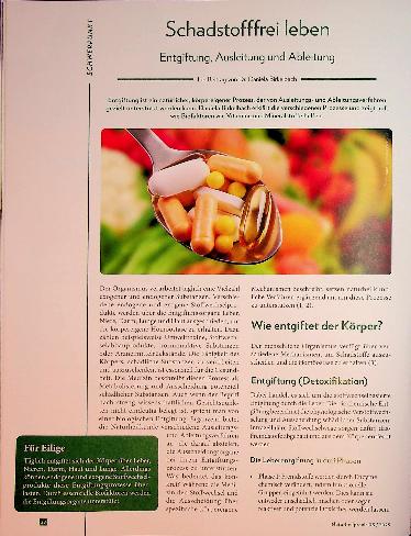 Vorschauseite 1: Schadstofffrei leben Entgiftung, Ausleitung und Ableitung
