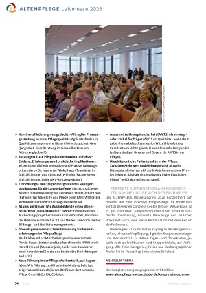 Vorschauseite 3: ALTENPFLEGE Messekongress 2026: zwei Tage, die entscheiden