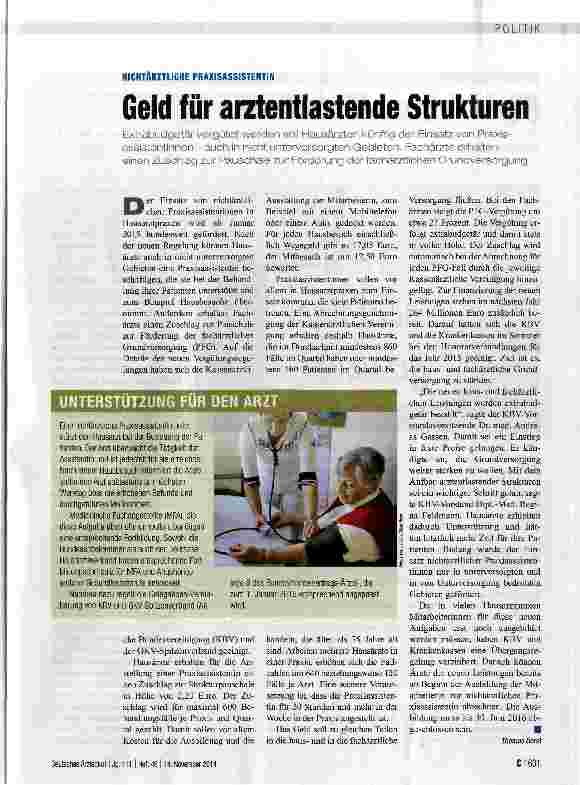 Vorschauseite 1: Geld für arztentlastende Strukturen