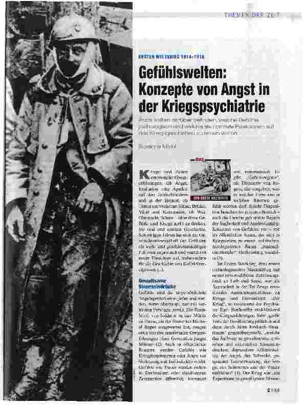 Vorschauseite 1: Gefühlswelten: Konzepte von Angst in der Kriegspsychiatrie