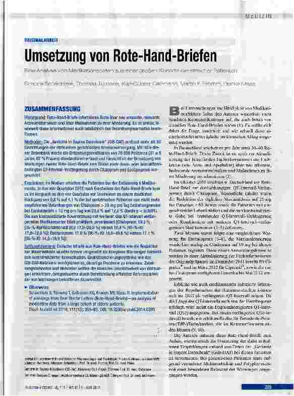 Vorschauseite 1: Umsetzung von Rote-Hand-Briefen