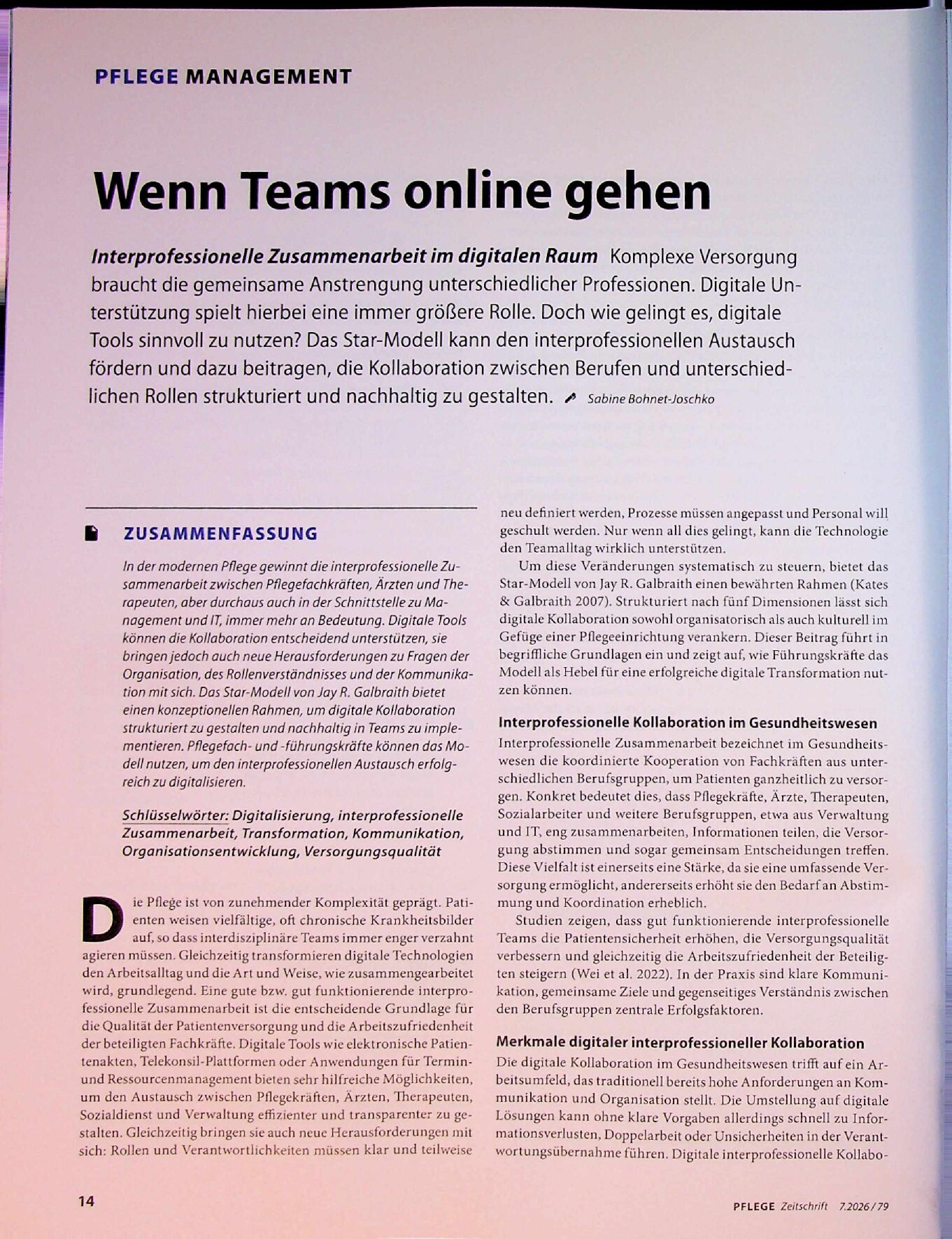 Vorschauseite 1: Wenn Teams online gehen