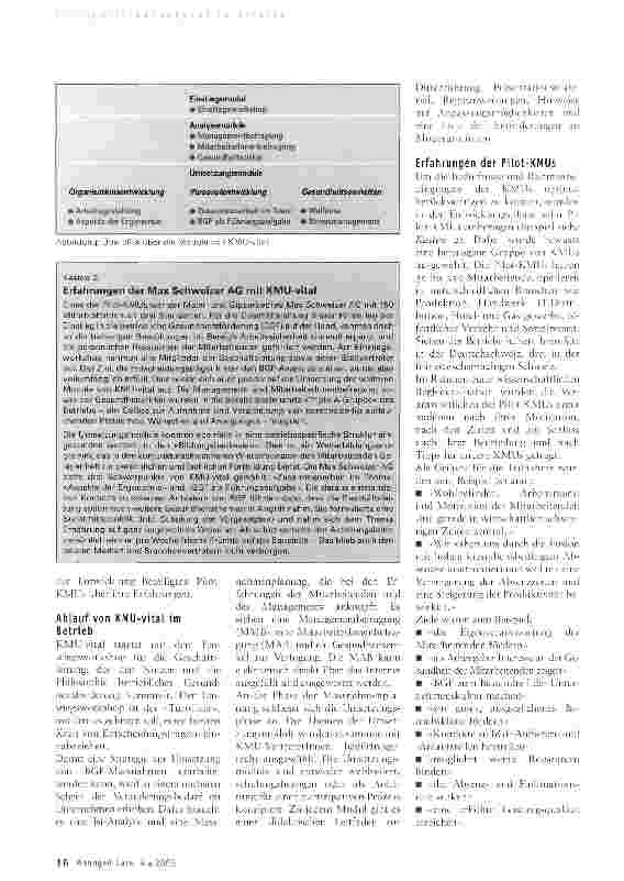 Vorschauseite 2: Gesundheitsmanagement in KMUs