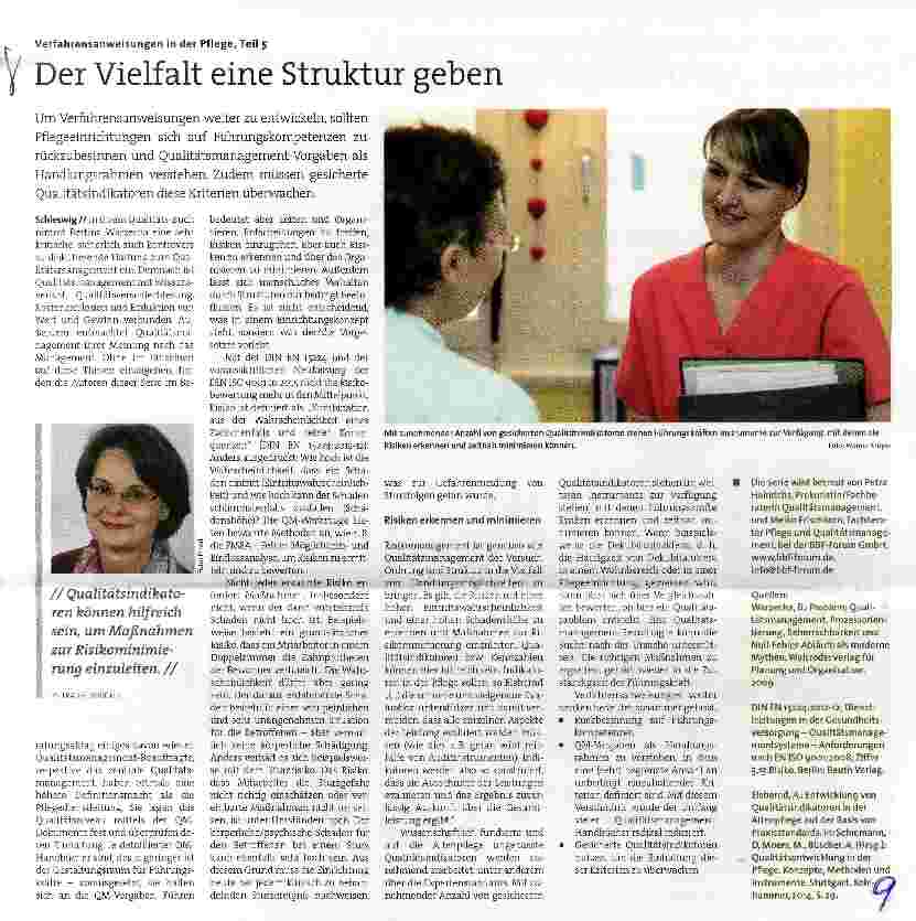 Vorschauseite 1: Verfahrensanweisungen in der Pflege, Teil 5 Der Vielfalt eine Struktur geben