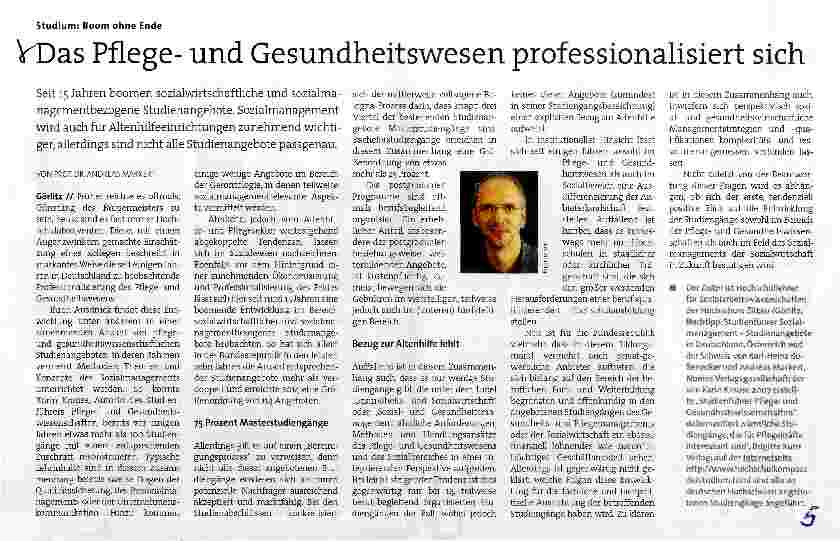 Vorschauseite 1: Das Pflegeund Gesundheitswesen professionalisiert sich