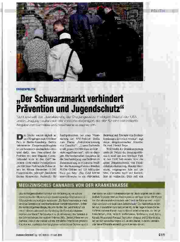 Vorschauseite 1: „Der Schwarzmarkt verhindert Prävention und Jugendschutz