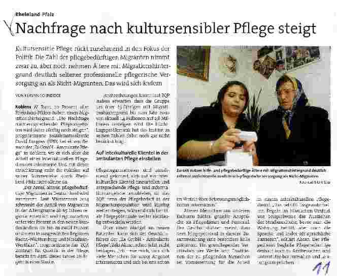 Vorschauseite 1: Nachfrage nach kultursensibler Pflege steigt