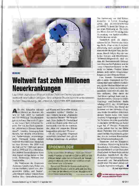 Vorschauseite 1: Weltweit fast zehn Millionen Neuerkrankungen