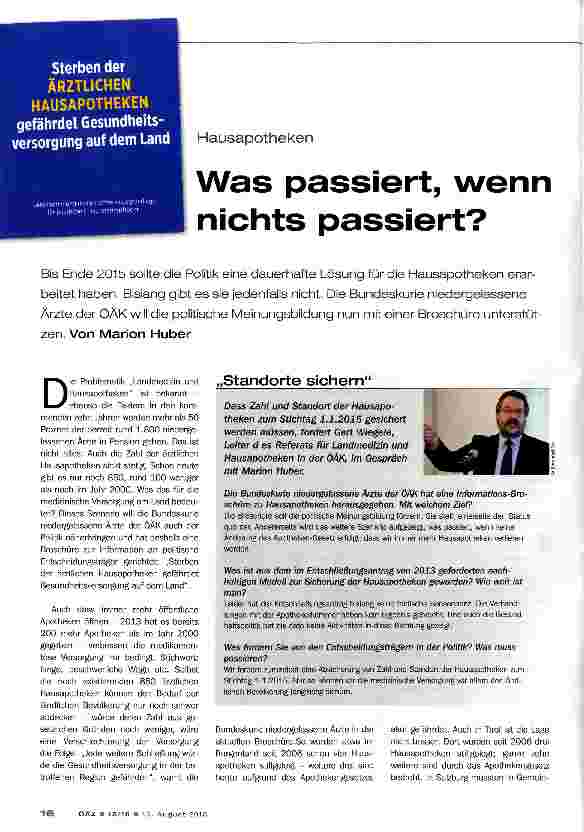 Vorschauseite 1: HausapothekenWas passiert, wenn nichts passiert