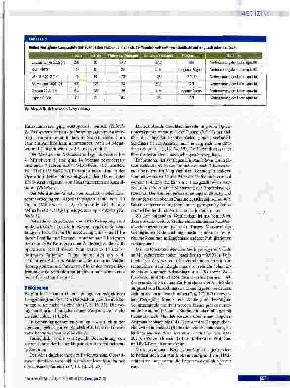 Vorschauseite 5: Langzeitergebnisse der Tonsillektomie bei Erwachsenen