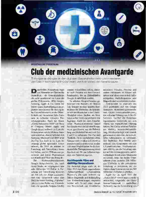 Vorschauseite 1: Club der medizinischen Avantgarde