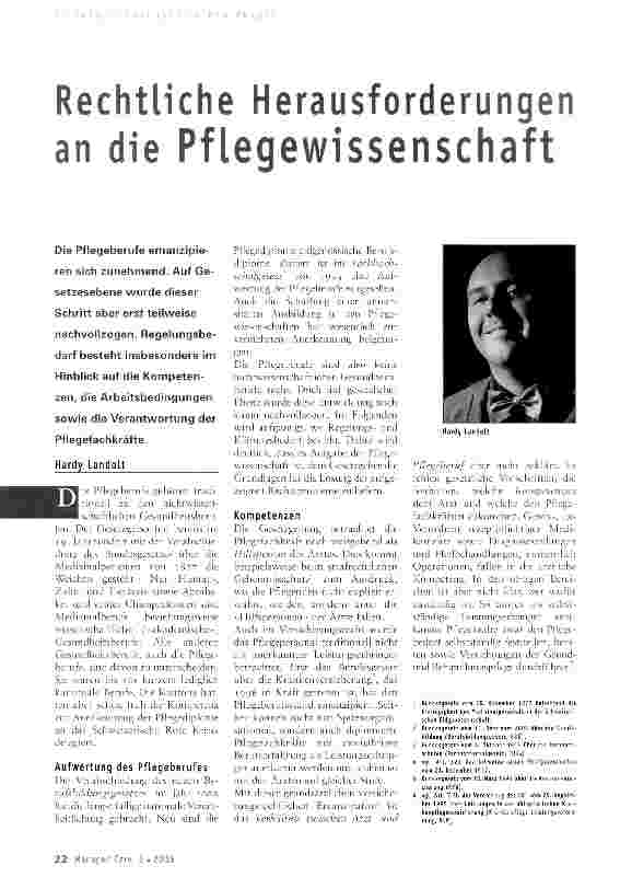 Vorschauseite 1: Rechtliche Herausforderung an die Pflegewissenschaften