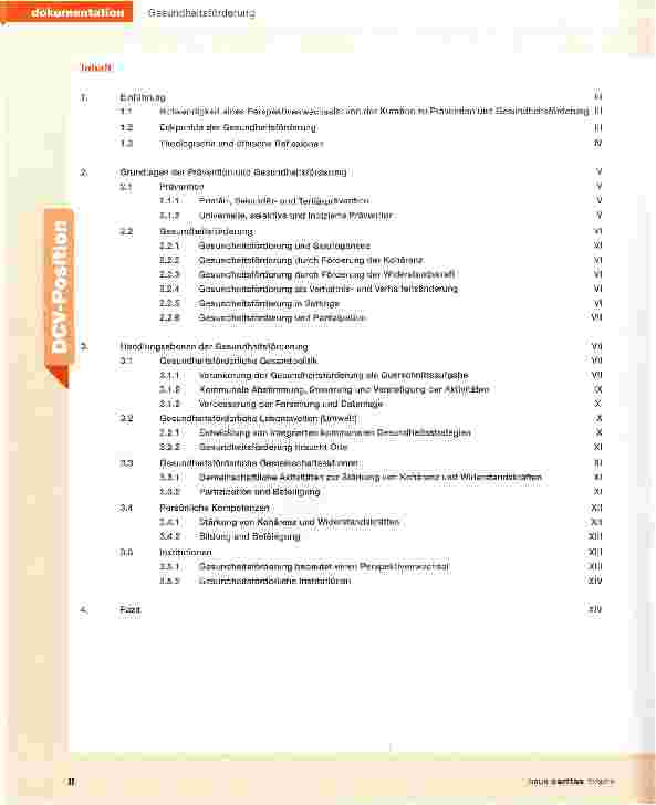 Vorschauseite 2: Prävention und Gesundheitsförderung