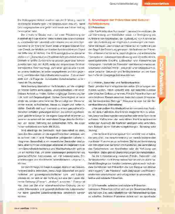 Vorschauseite 5: Prävention und Gesundheitsförderung