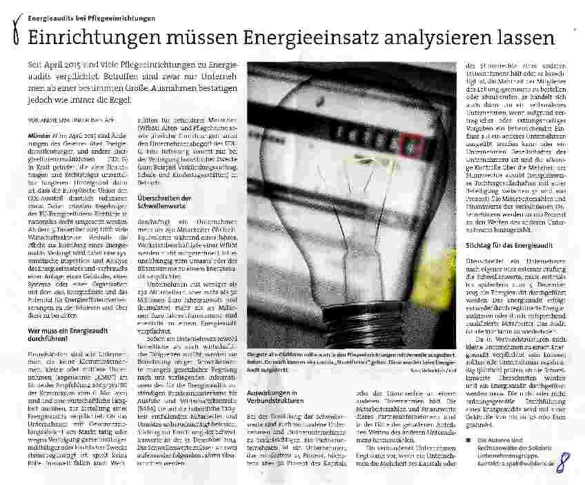 Vorschauseite 1: Einrichtungen müssen Energieeinsatz analysieren lassen