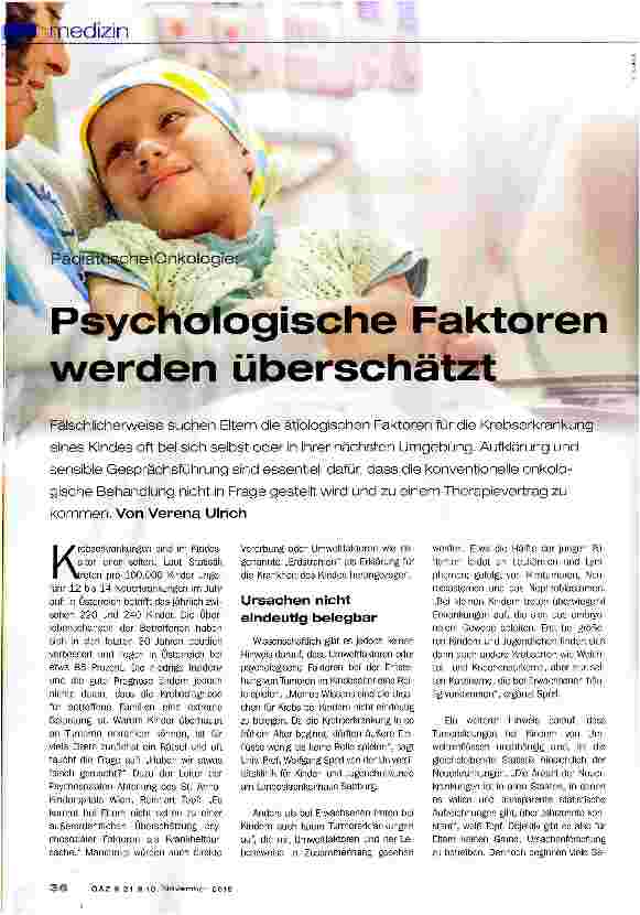 Vorschauseite 1: Psychologische Faktoren werden überschätz