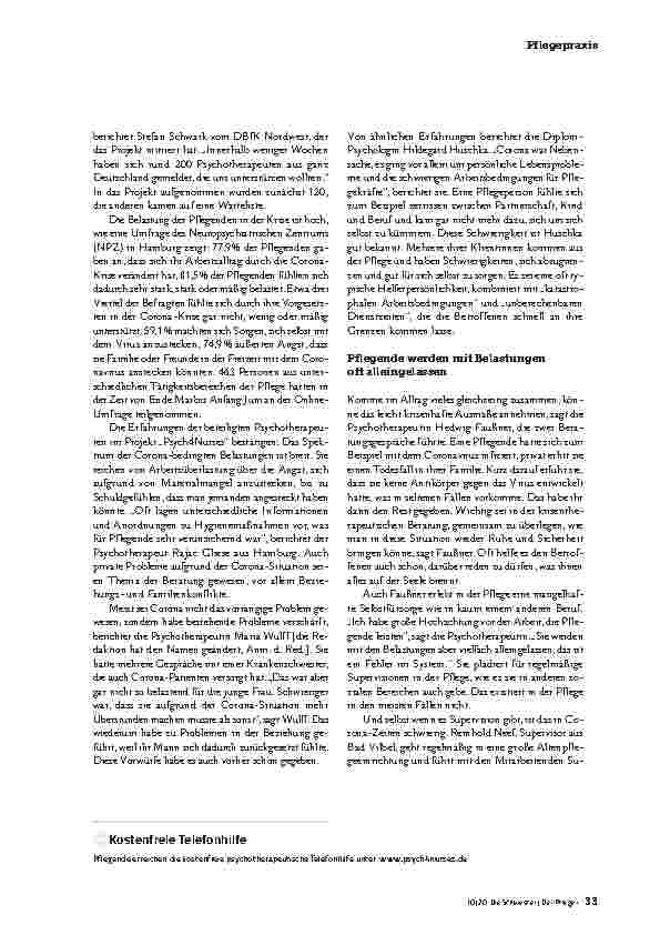 Vorschauseite 2: CORONA: TELEFONBERATUNG IN DER KRISE