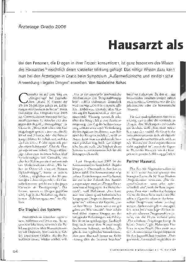Vorschauseite 1: Hausarzt als Drogenexperte