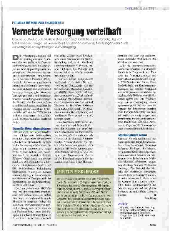 Vorschauseite 1: Vernetzte Versorgung vorteilhaft