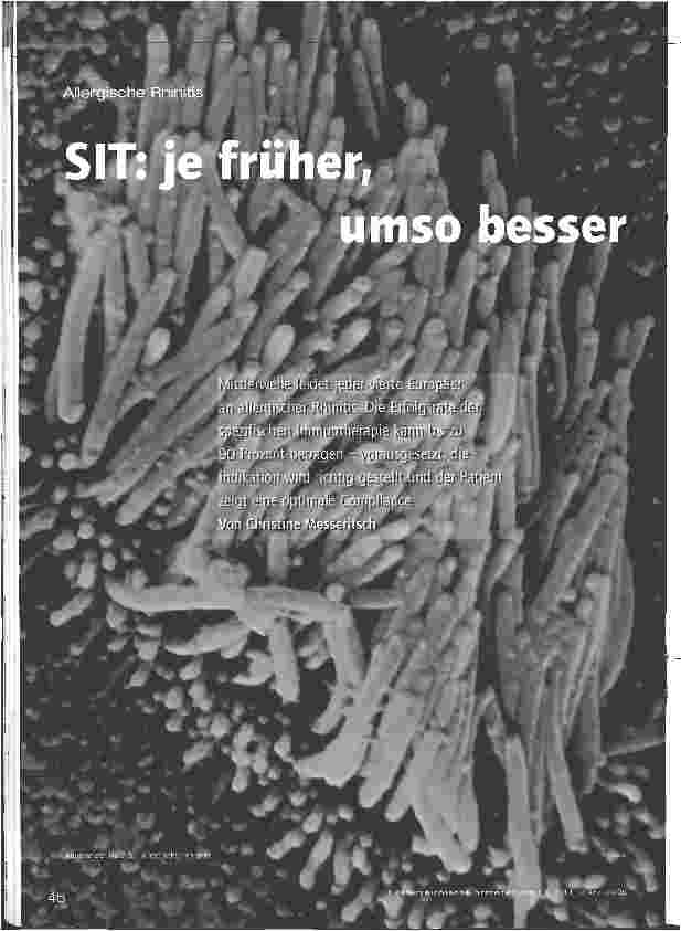 Vorschauseite 1: Allergische Rhinitis - SIT: je früher, umso besser