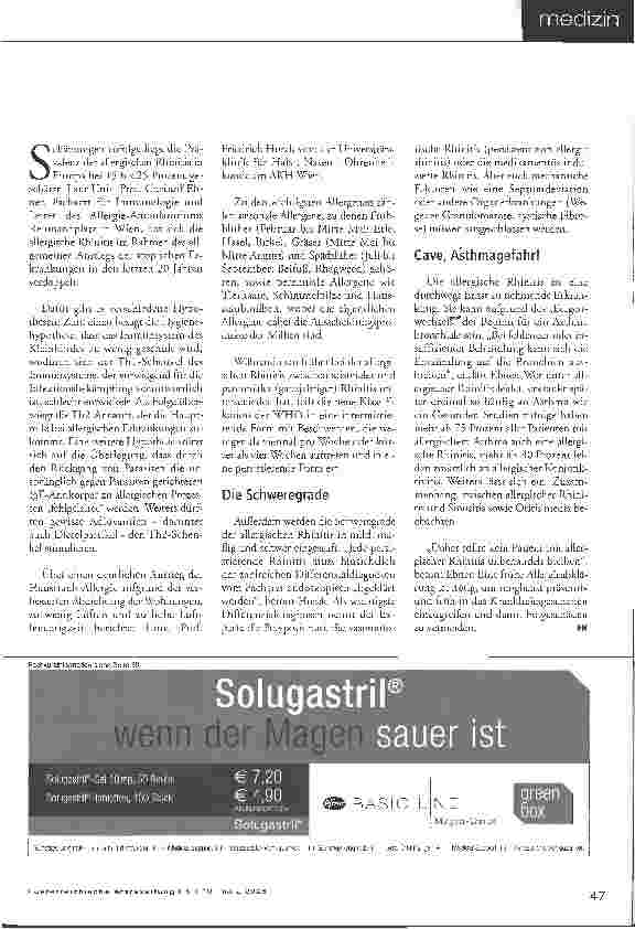 Vorschauseite 2: Allergische Rhinitis - SIT: je früher, umso besser