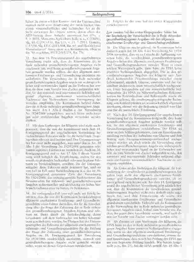 Vorschauseite 5: Untersagung der Positiv-Werbung für Traubenzucker
