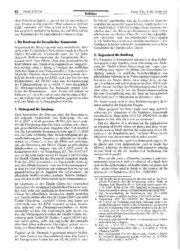 Vorschauseite 2: Die Zukunft der Botanicals in Europa: Bedarf es einer Roadmap der Europäischen Kommission?