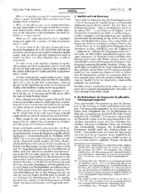 Vorschauseite 3: Die Zukunft der Botanicals in Europa: Bedarf es einer Roadmap der Europäischen Kommission?