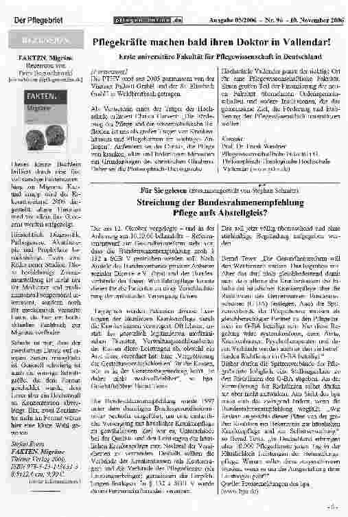 Vorschauseite 2: Pflegekräfte machen bald ihren Doktor in Vallendar!Erste universitäre Fakultät für Pflegewissenschalt in Deutschland