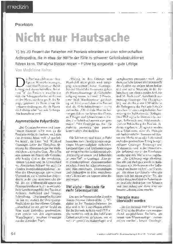 Vorschauseite 1: Psoriasis - Nicht nur Hautsache