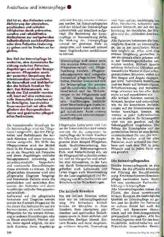 Vorschauseite 2: Pflegebild der Intensivpflege Pflegephilosophie