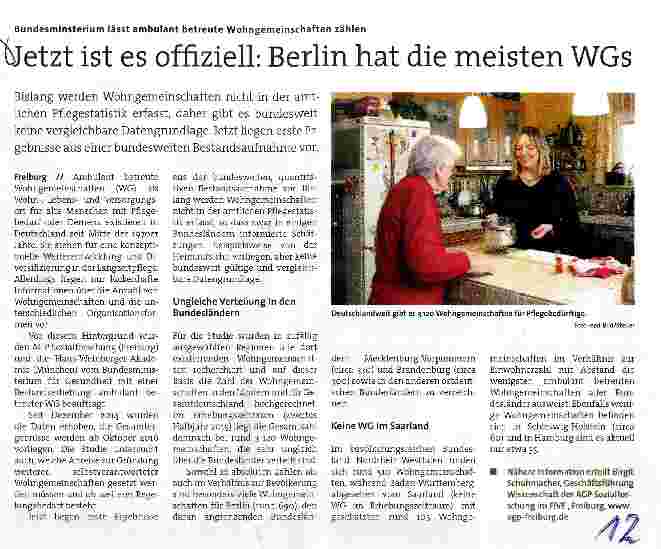 Vorschauseite 1: Jetzt ist es offiziell: Berlin hat die meisten WGs