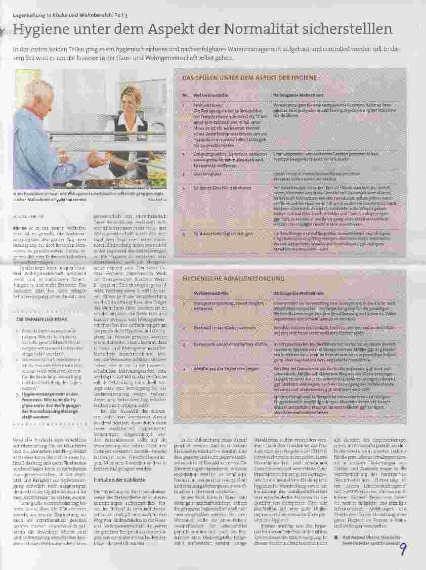 Vorschauseite 1: Lagerhaltung in Küche und Wohnbereich, Teil 3 Hygiene unter dem Aspekt der Normalität sicherstelllen